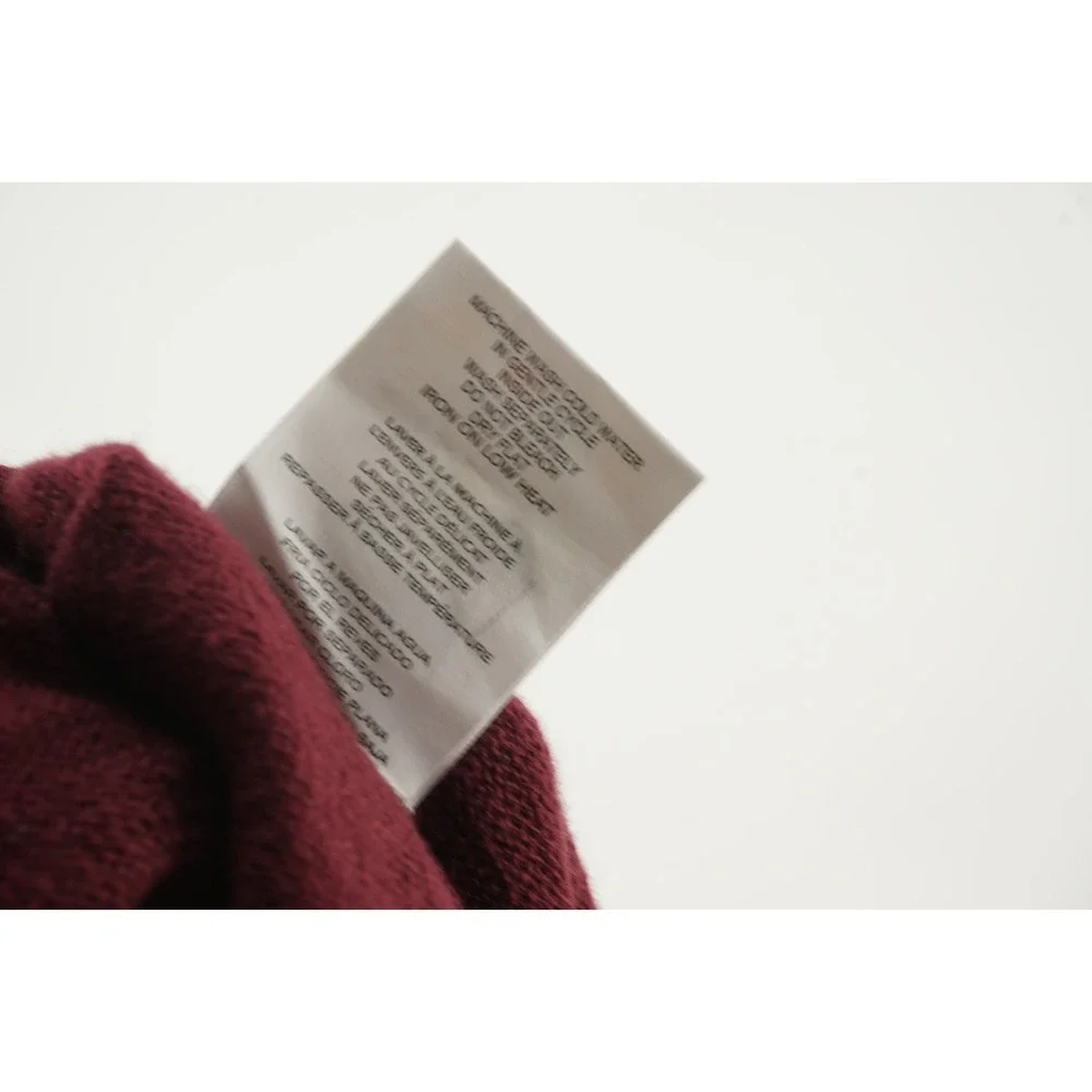 New Josh James Men's Medium‎ Maroon Slub Knit Cotton Heather Crew Jumper Sweater